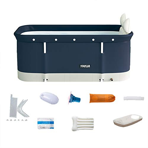 HWGING Faltbare Badewanne 120x60CM - Mobile Tragbare Faltwanne, Einweichen Stehende Badewanne für Familie, Badezimmer, SPA - Eimer Kit