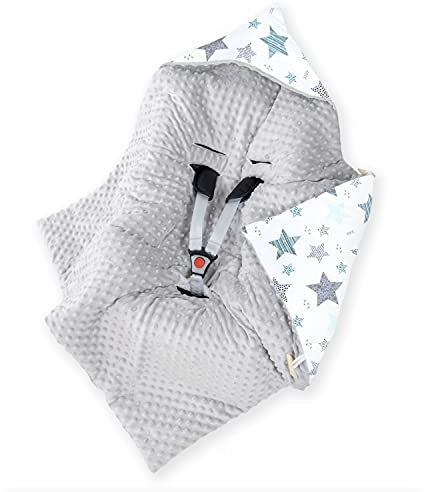 Amilian Einschlagdecke Babyschale - 90x90 cm - Baby Erstausstattung Neugeborene - für Komfort und Sicherheit Ihres Kindes für Buggy Kinderwagen oder Autositz - Sternschnuppe Türkis