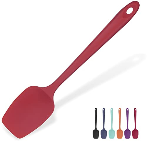 U-Taste Silikon Löffel Spatel, 315℃ hitzebeständiger, 29cm, Rot | Flexibler Nahtloser Gummispatel, Backen Kochen Silikon Teigschaber für Antihaftbeschichtetes Kochgeschirr Mischen Schaben
