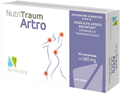 Integratore Naturale specifico per le Articolazioni, 30 compresse - Aiuta anche in caso di Ridotta funzionalità Articolare - Con Acido Alfa Lipoico e Biovaflex - Nutrileya