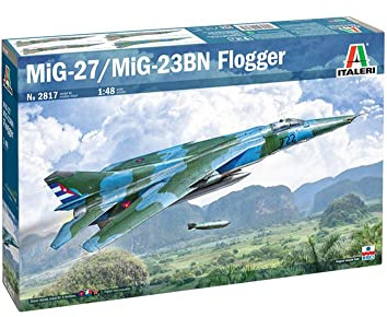 Italeri Mig-23, Mig-23bn, 2817 1:48 MIG-27 Flogger-modelltillverkning, byggsats, stående modell, hantverk, hobby, limning, plastbyggsats, detaljrik, flerfärgad, S