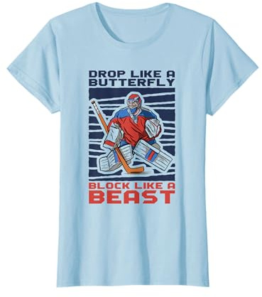 Drop Like A Butterfly Block Wie ein Biest Lustiges Eishockey T-Shirt