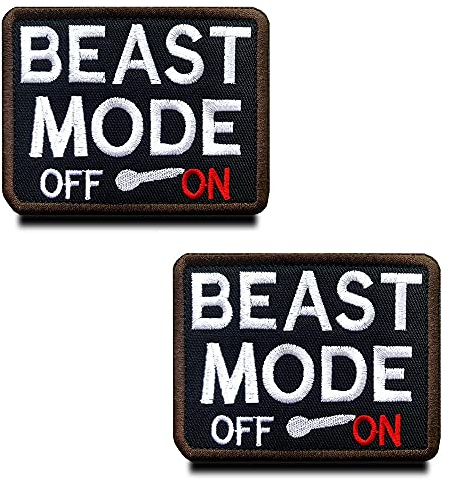 2 St. Beast Mode On Taktisches Patch Militär Moral Patch Stickerei Fun Patch Aufnäher Abzeichen dekorative Applikationen für Jacken Baseball Kappe Rucksäcke Uniform CS Hunde