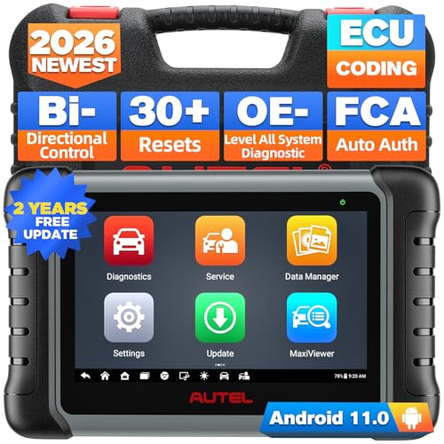 Autel MaxiPRO Scanner MP808S Diagnosegerät Auto, 2026 Bidirektionale | 2Jahre-Update Upgrade,von MK808S MX900 MK900BT MP808BT PRO,ECU-Codierung wie MS906S/MP900-BT,Aktiver Test,Alle Systemdiagnose
