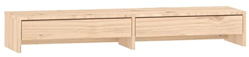 vidaXL Monitorständer Schreibtischaufsatz Monitorerhöhung Bildschirm Aufsatz Bildschirmerhöhung Bildschirmständer 100x27x15cm Massivholz Kiefer