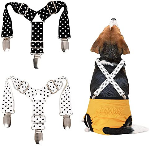 Hunde-Hosenträger 2 Stück Windel-Hosenträger für Hündinnen und Welpen, Hochsaugfähig, Größenverstellbar
