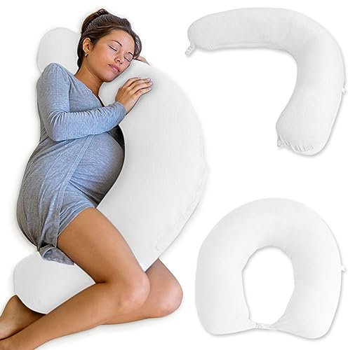 Pharmedoc Cojín de Lactancia XXL – Multifuncional Almohada de Embarazo, Almohada para Dormir de Lado (105 x 36 x 21 cm), Almohada para Embarazo