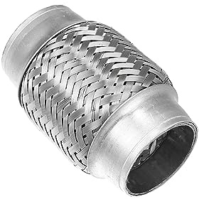 Tubo Scarico Auto Universale 51mm 58mm 65mm 76mm In Acciaio Inox Auto Silenziatore Tubo Scarico Tubo Flessibile Giunto Scarico Universale Marmitta (Misurare : 75x48x100mm)