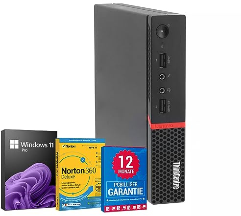 Lenovo ThinkCentre M720Q PC Computer Intel Core i5-8400T@ bis zu 3,3 GHz 16 GB 1000 GB SSD mit Windows 11 Pro & GRATIS Bluetooth, WLAN & Antiviren-Software inkl. 12 Monate Garantie (Generalüberholt)