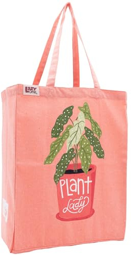 Lazy One Canvas Tote Bag, Novelty Tote Bag for Women and Men, Reusable Shopping Bags, Perfect for Shopping, Travel and Work (Plant Lady)