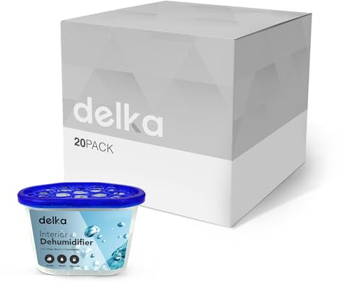 Delka Dehumidifiers 500ml Moisture, Damp Absorbers, Disposable Condensation Remover, Dehumidifiers for Mould Compact & Portable Design for Bedroom, Kitchen, Office, Bathroom, Garage, Wardrobe