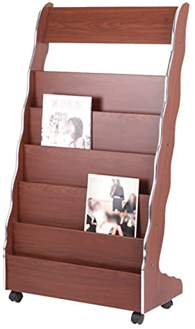 GLigeT Prospektständer Zeitungsständer aus Holz, Zeitungsständer, Bücherregal, Lagerregal, Präsentationsständer, Büroregal, Boden, Bürobedarf, 62,5 x 30 x 114 cm zeitschriftenständer