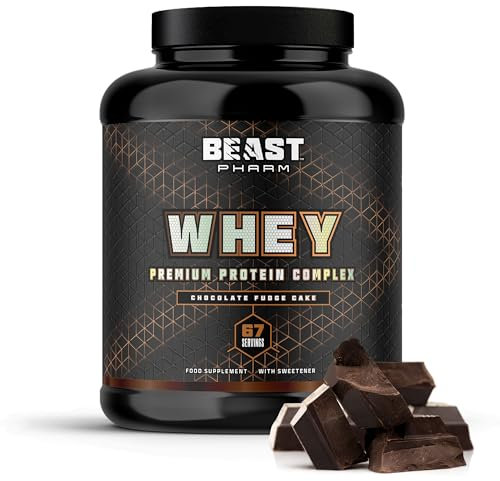 Beast Whey Protein Powder 2kg - 67 Servings - High 21g per Shake - Chocolate Protein Powder