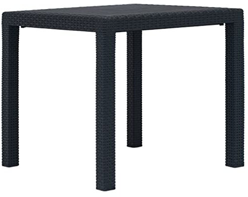 AUVYI Tavolo da giardino antracite, 79 x 79 x 72 cm, in plastica, effetto rattan, tavolo da poker, tavolino da birra, tavolino da campeggio, tavolo da buffet, tavolo multifunzione