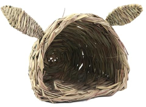 Bothyi Warm Hideaway Hut Rabbit Grass Bed Comfortable Grass House for Rabbit Hideaway Hut Toy for Small Animals Bunny Play and Sleep