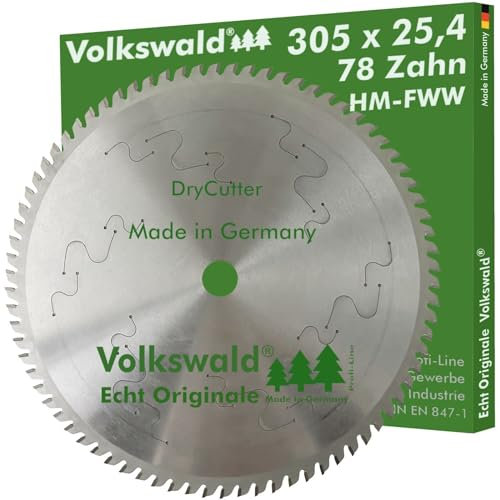 Volkswald ® HM-Sägeblatt DryCutter FWW 305x25,4 mm Z= 78 Kunststoff Aluminium Sandwich-Material Stahl Nicht rostender Stahl VA Edelstahl