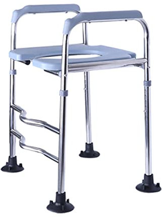 Toilettenstuhl 3-In-1-Toilettensitz, Clip-On-Sitz für Einfache Reinigung, Stahl-Toilettenstuhl mit Höhenverstellbarem, Strapazierfähigem, Erhöhtem Toilettensitz mit Griffen, Badezimmer-Töpfc, ZYNSAE