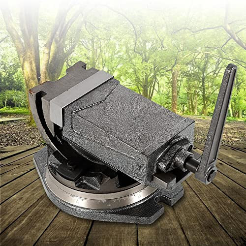 DSYOGX Präzisions Maschinenschraubstock 125mm Schraubstock Drehbar Maschinenschraubstock Präzision Kippbar Schwenkbaren mit Tisch für das Fräsen, Bohren Maschinen- und präzise Teile finishing
