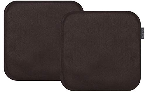 MAGMA AVARO Stuhlkissen/Sitzkissen 2er Set für Indoor und Outdoor, Öko-Tex Siegel, waschbar bis 30°C, 2 Stück, 35x35cm, Braun