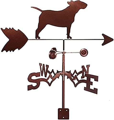 ANSAIR Girouette Bull Terrier Chien indicateur de Direction du Vent girouette en Acier Inoxydable Outils de Mesure for Support d'animal extérieur Artisanat de décoration