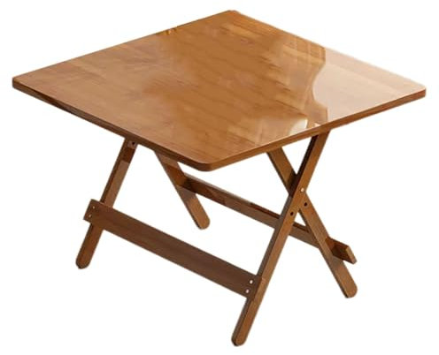 Klapptisch Küche Platzsparend Bambus Klapptisch, Installation Free Folding Table Höhenverstellbare Tischfüße, für 4Personen Leicht Camping Klappbarer Falttisch(Brass,50 * 50 * 60cm)