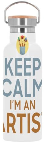 Bouteille Inox Gourde Thermo Isotherme - Keep Calm I'm an Artist Parodie Métier Job Artiste - 500 ml (17 oz)