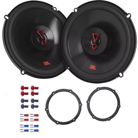 JBL Stage3 627F Lautsprecher mit Einbauset passend für Citroen C1 2005-2014 Türen vorne 450W 165mm 2 Wege Koax