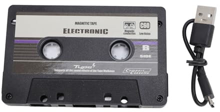 TOPINCN Cassette Aux Adapter, Reproductor de Cintas de Cable de Audio Inalámbrica, Receptor de Cassette, Soporte de Tarjeta de Memoria de 32 GB, para Mp3 de Teléfono y Más,