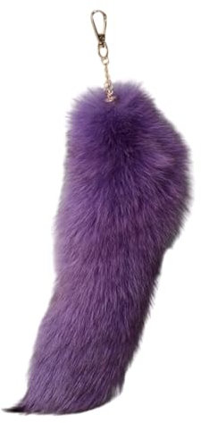 divuukyi Schlüsselanhänger aus Plüsch-Kunsthaar, Fuchsschwanz, eleganter Schlüsselanhänger mit Fuchsschwanz, modischer Schlüsselanhänger, violett, 36 Smart