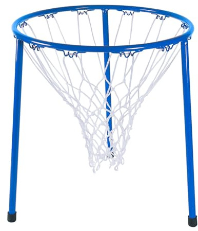 Sport-Thieme Stand-Basketballkorb Ground-Play | Für Indoor Outdoor Freizeit | Inkl. offenem geschlossenen Netz Ständer | Blau | Stahl pulverbeschichtet | Korb Ø 45 cm | 3,1 kg