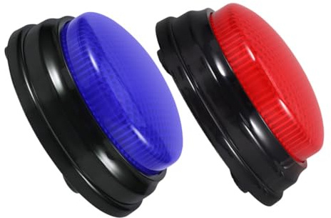 Milisten Pulsadores De Juego con Luces y Sonido para Fiestas y Concursos, Botones Zumbadores De Respuesta, 2 Unidades Colores Azul y Rojo, Interacción para Entretenimiento y Eventos Sociales