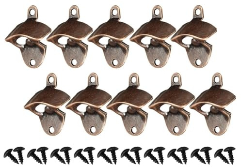 Harewtwy Soda Wine Beer Bottle Opener 10PCS Vintage Heavy Duty Wall Mounted for Kitchen Party