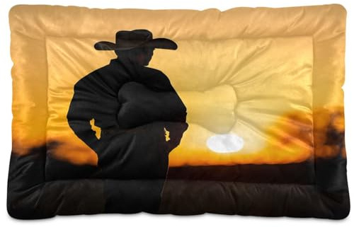 JUMBEAR American Cowboy Man Haustierbett, rutschfeste Unterseite, Hundematratze, Katzen- und Hundematte, weich, bequem, für Katzen und Hunde, zum Schlafen, 91,4 x 61 cm