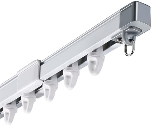 Rieles Extensible para Cortina de Techo, Barra de Cortina Ajustable, Palo Separador de Ambientes Aluminio para Puertas Oficina Comedor, 1 carril, 115-210cm(250-330cm)