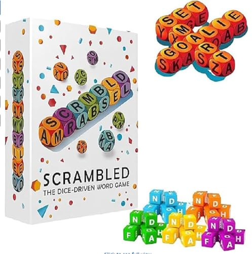 CRGANGZY Scrambled Dice Ordspel för 1-5 spelare, Stavningstärningsspel med 12 tärningar, Roligt familjespel för fester, resor och familjekvällar