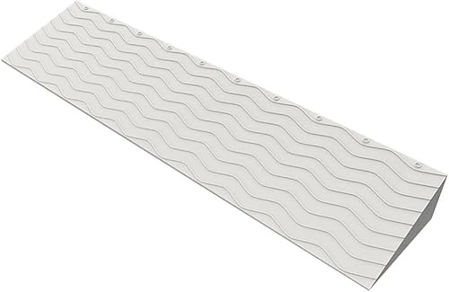 Rampe de seuil de Porte en Caoutchouc for Fauteuil Roulant, adaptée aux marches et Portes d'entrée, Largeur de Bordure de 99 cm (39 Pouces),(Light Grey,3 Rise/99 * 18 * 8cm)
