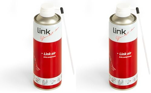 LINK SP30 Bomboletta Air. Spray Aria compressa per la Pulizia di Tastiere, Computer ed Accessori (Il Piu' Venduto, Prodotti per LA Pulizia) (Confezione da 2)
