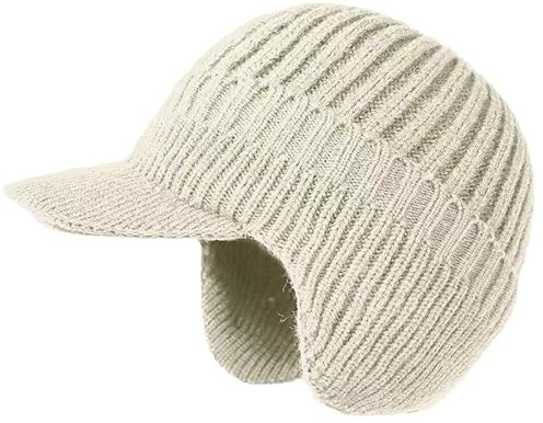bergxperten Fjordwarm – Skandinavische Wintermütze mit Ohrenschutz Wintermütze Herren mit Visor und Ohrenklappen – Strickcap für Damen und Herren, Beanie für kaltes Wetter