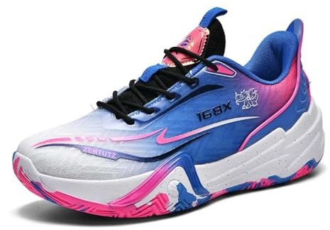 Unisex basketskor med andas lätta halkfria mesh Fashionabla sportstövlar for tonåringar Skor för promenader(Purple,44 EU)