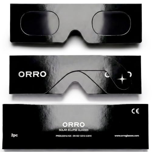 ORRO Solförmörkelseglasögon 45 mm, 2-/6-/12-pack, Passar Över Vanliga Glasögon, Certifierat Ögonskydd, Testade enligt EN ISO 12312-2:2015, CE-märkta - Edge Fit
