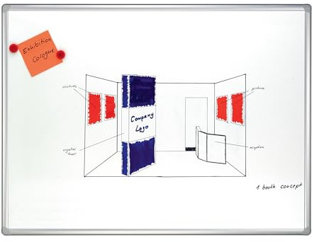 FRANKEN Whiteboard, Schreibtafel PRO, emailliert, magnetisch, beschreibbar, trocken abwischbar, mit Aluminiumrahmen, Magnettafel zur Wandbefestigung, Weiß, 60 x 45 cm, SC8212