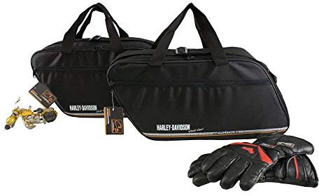 made4bikers Bedruckte Koffer Innentaschen passend für Harley-Davidson Road King sowie Road-, Street- und E-Glide Modelle mit Kunststoff Koffer
