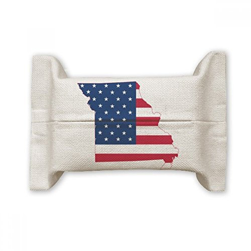 DIYthinker Missouri USA-Karte Amerikanische Flagge Flagge Form Baumwollleinengewebe Papierabdeckung Halter-Speicher-Behälter, Geschenk 17x27cm Mehrfarbig