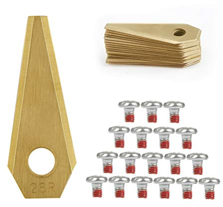 TIMESETL 18pcs Lames de Rechange pour Bosch Titane Accessoires pour Tondeuses Robot+ 18Pcs Vis, Lame de Rechange pour Robot Tondeuse Lame Compatible avec Bosch Tondeuse