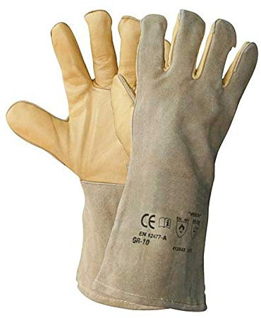 6 Paar TEXXOR Schweißerschutzhandschuhe VESUV 1207 mit durchgehendem Baumwollfutter Größe 10, Größe:10