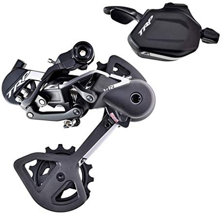 TRP TR12 12-Gang-Schaltwerk und Schalthebel-Set, Schwarz/Silber, Schaltwerk und Schalthebel Set