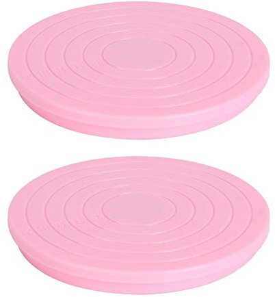 MAGT Base per Torta Supporto per Torta, 2 Pezzi 360° Antiscivolo Diametro 14 cm in Plastica per Dolci da Cucina