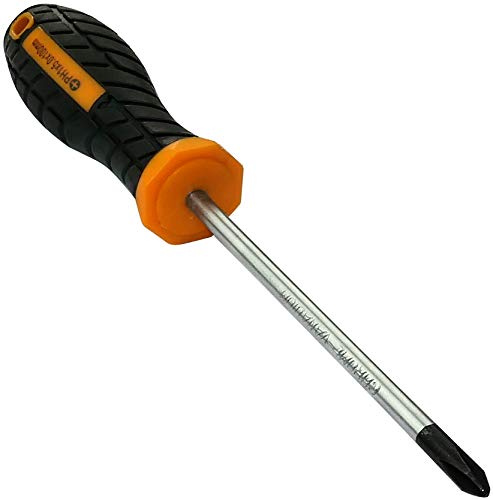 AERZETIX - PH1 infälld korsskruvmejsel 5 x 100 mm för Phillips skruv - magnet/magnetisk spets - två-material halkfritt grepp - stålblad/CR-V/- C45689