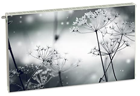 Magnet Heizkörperverkleidung Heizkörperabdeckung Grau Pusteblume 100x60 cm Heizung Abdeckung Verkleidung Magnetische Abdeckmatte Kühlschrank aus Einem Flexiblen Magneten Digitaler Aufdruck
