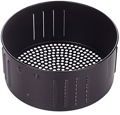 YARNOW Fritteusenkorb Luftfritteuse Korb 3. 5L Frittierkorb Heißluftfritteuse Ersatzkorb Zubehör Nicht Stick Gusseisen Küchenkorb Pommes Frites Körbchen Chips Korb Air Fryer Basket für Küche Schwarz